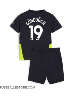 Günstige Manchester City Ilkay Gundogan #19 Auswärts Trikotsatzt Kinder 2024-25 Kurzarm (+ Kurze Hosen)